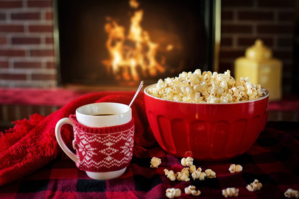 warm and cozy popcorn coffee 1975215