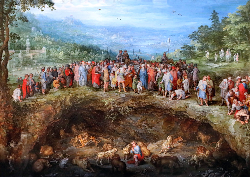 IMG_6839B Jan Brueghel I 1566-1625 Anvers Daniel dans la fosse aux lions Daniel in the lion's den 1610 Milan Pinacoteca Ambrosiana