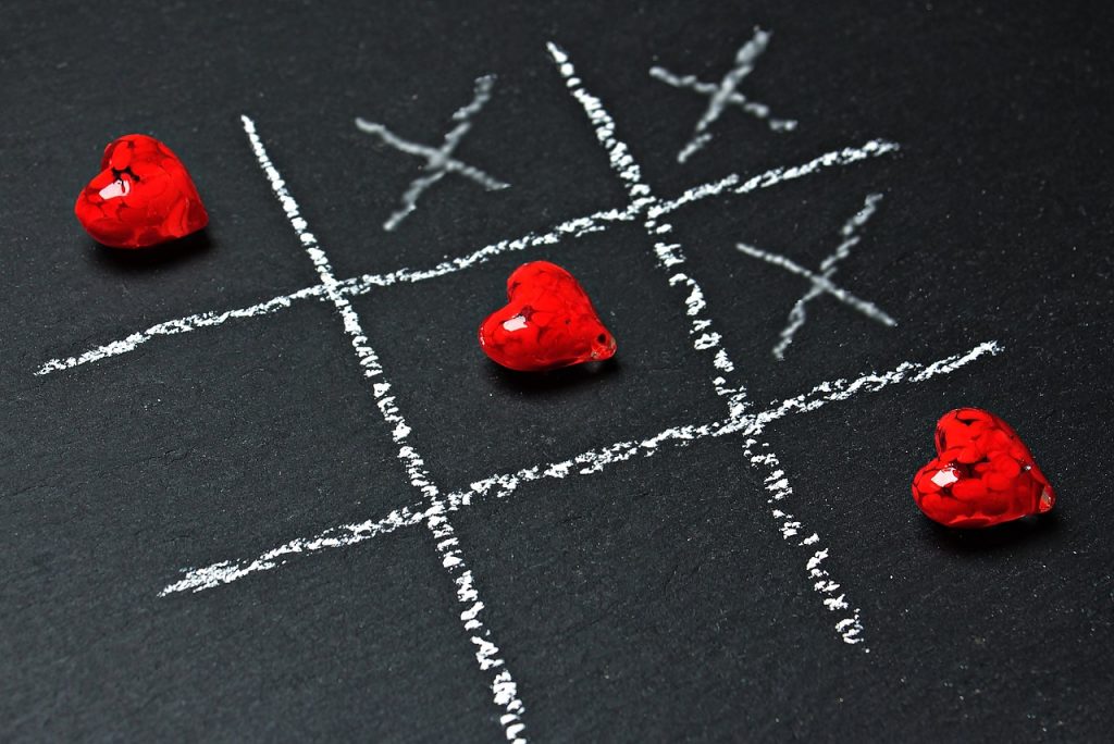 tic tac toe heart game chalk love 1777859