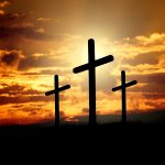 crosses sunset silhouettes dusk 671379