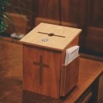 a wooden box sitting on top of a table